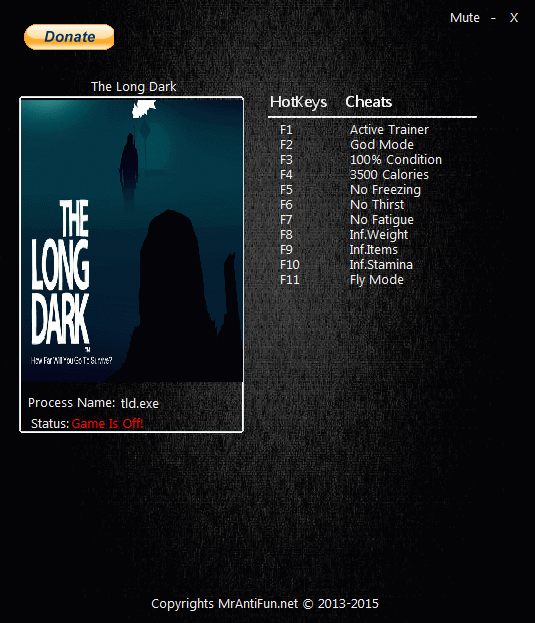 The Long Dark: /Trainer (+11) [0.364] {MrAntiFun}